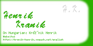 henrik kranik business card